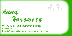 anna horowitz business card